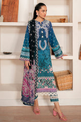 Selene By Roheenaz Unstitched 3 Piece Printed Cambric Fall Suit-RNP-06-A-Dahlia