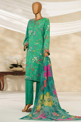Majestic By HZ Stitched 3 Piece Emb Silk Collection'2025-RRE-109-Parrot Green
