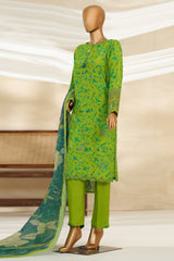 Majestic By HZ Stitched 3 Piece Emb Silk Collection'2025-RRE-111-Green