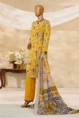 Majestic By HZ Stitched 3 Piece Emb Silk Collection'2025-RRE-112-Yellow