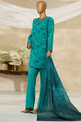 Majestic By HZ Stitched 3 Piece Emb Silk Collection'2025-RRE-114-Sea Green