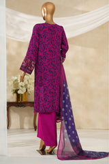 Majestic By HZ Stitched 3 Piece Emb Silk Collection'2025-RRE-115-Magenta