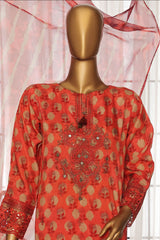 Majestic By HZ Stitched 3 Piece Festive Emb Silk Suit-RTE-011