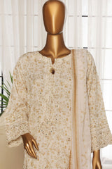 Majestic By HZ Stitched 3 Piece Festive Emb Silk Suit-RTE-012