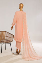 Bin Saeed Stitched 3 Piece Luxury Emb Chiffon Suit-RTSC-1550-Peach