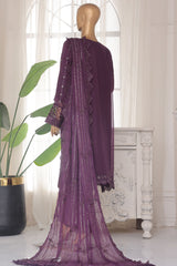 Bin Saeed Stitched 3 Piece Luxury Emb Chiffon Suit-RTSC-1897-Purple