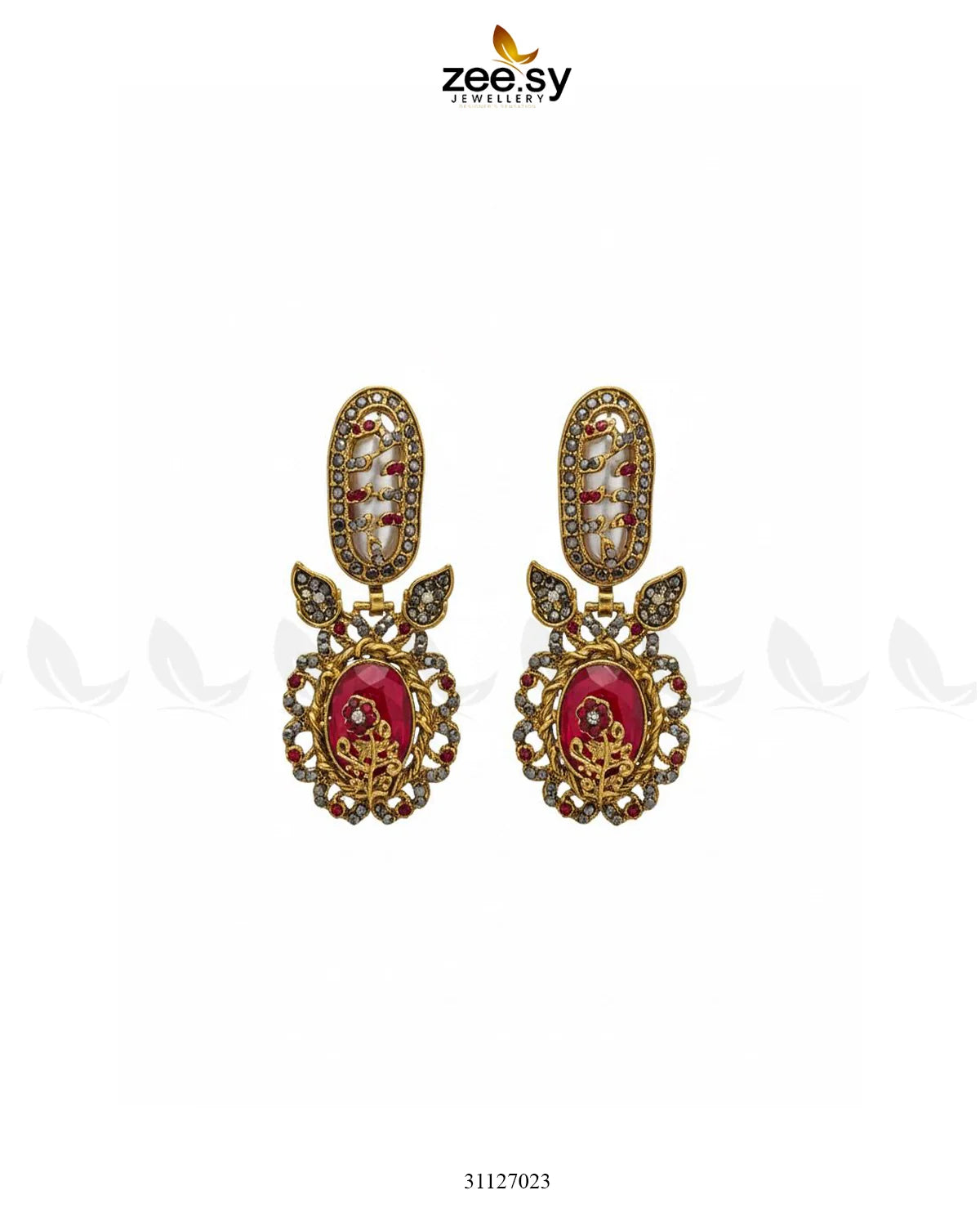 Antique Turquoise Cut Stone Earrings - Zeesy Jewellery