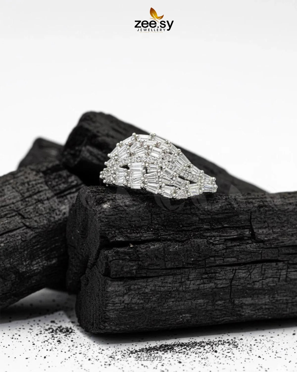 Radiant Sterling Cluster Ring - Zeesy Jewellery