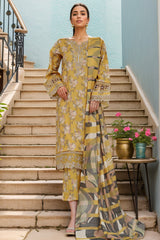 Raya By Sada Bahar Stitched 3 Piece Festive Emb Lawn Vol-02 Suit-CW-82-Yellow