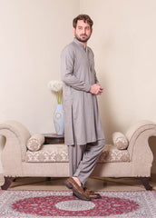 Real Image Mens Kurta Shalwar Winter Collection'2025-P-62sc Light Brown