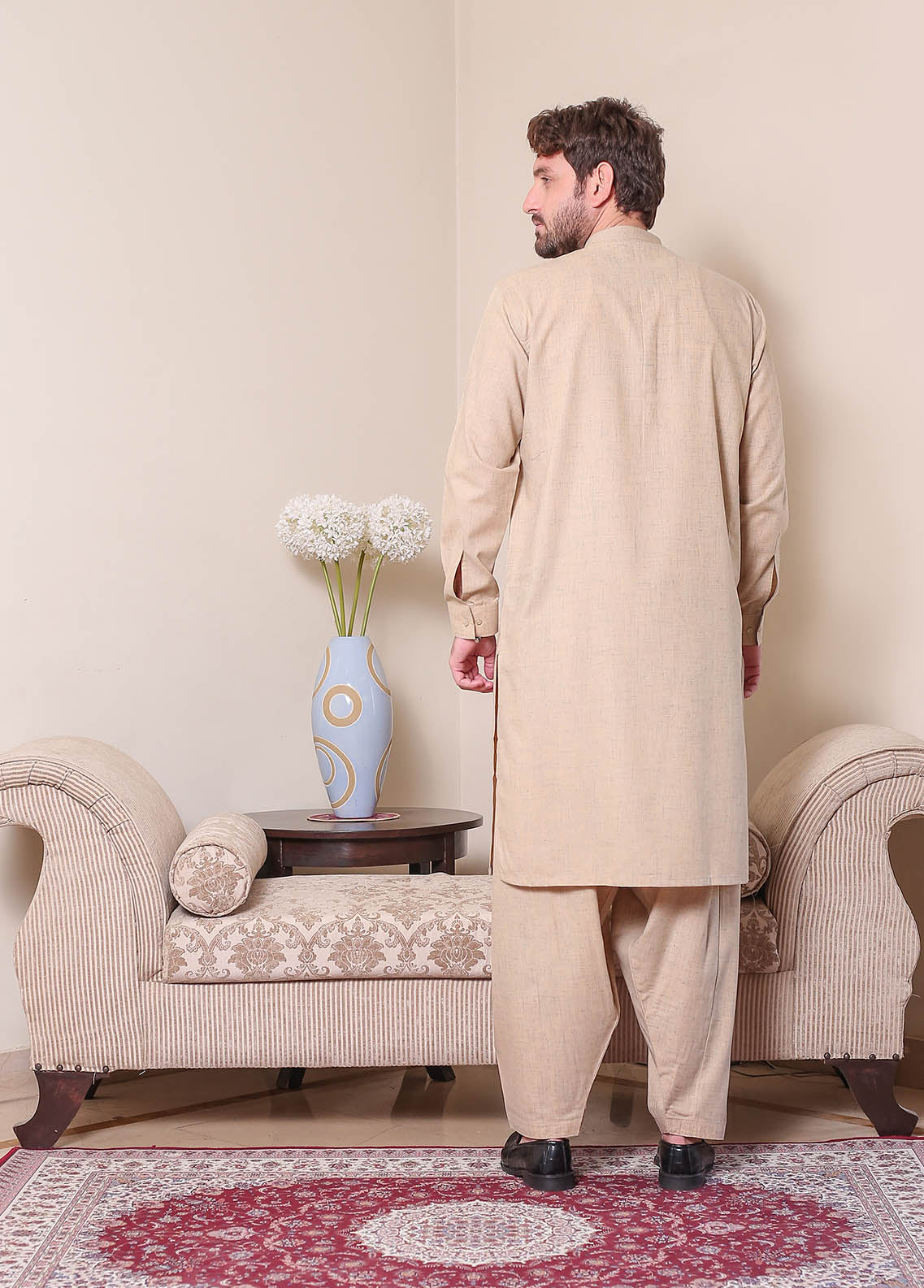 Real Image Mens Kurta Shalwar Winter Collection'2025-P-61sc Camel