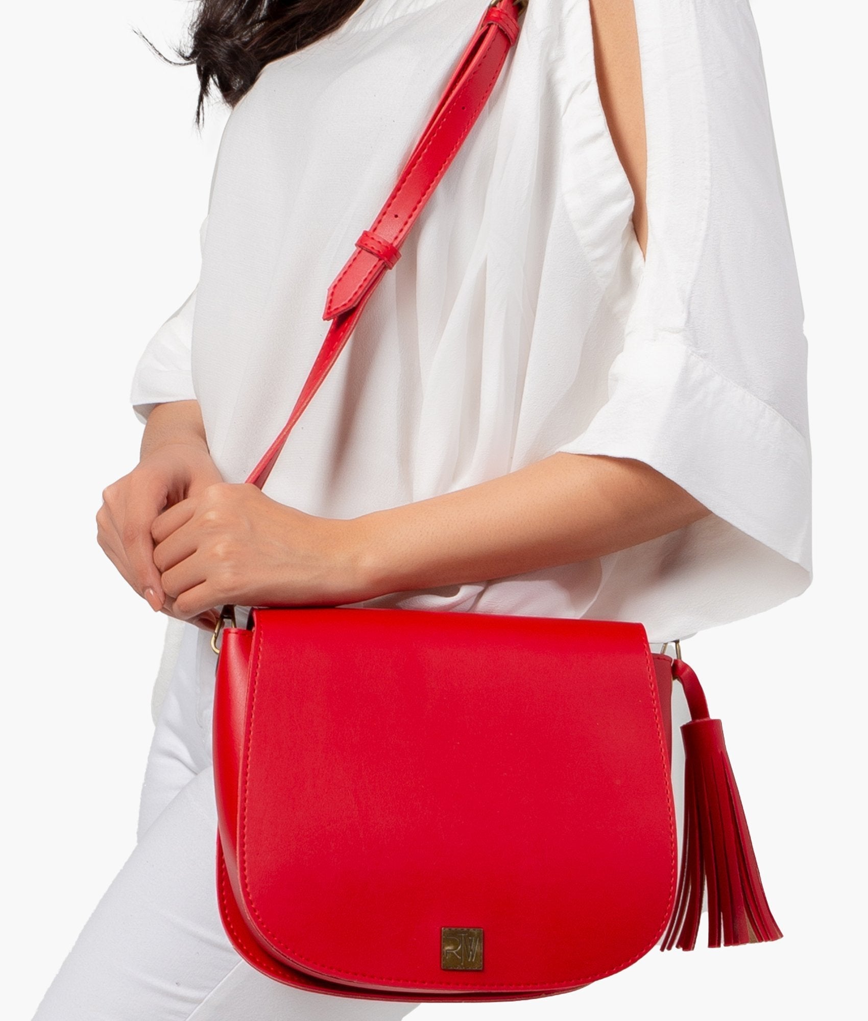 RTW Creation - Red foldover saddle bag