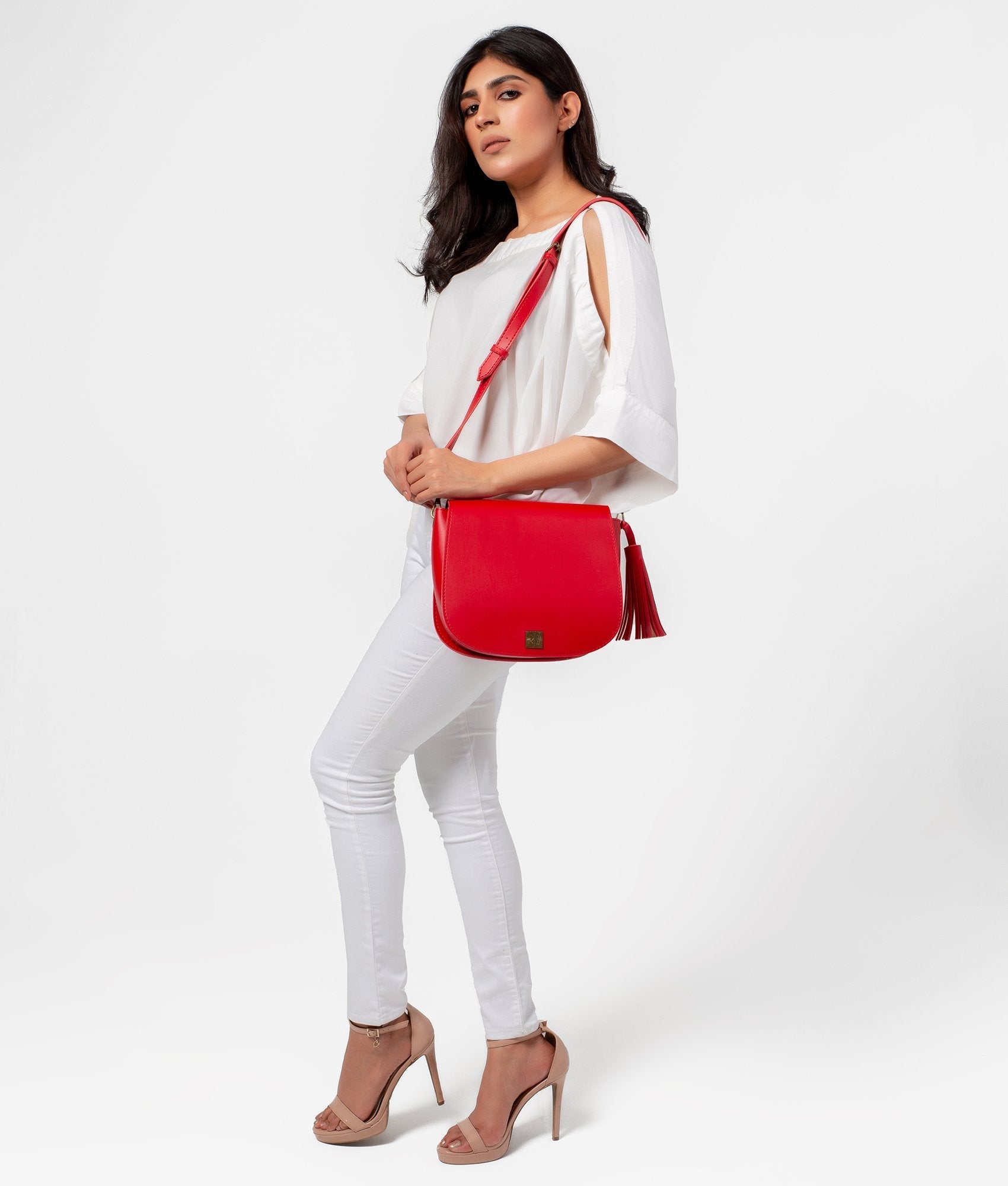 RTW Creation - Red foldover saddle bag