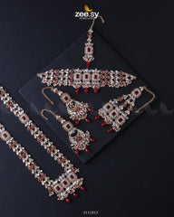 Anushka Bridal Set Golden Red - Zeesy Jewellery