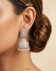 Zeesy-Regal Drop Stone Jhumka Earrings