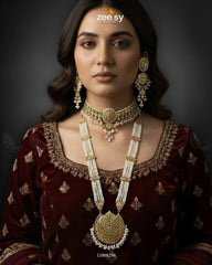 Regal Pearl Jhoomar Bridal Set - Zeesy Jewellery