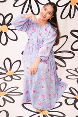 Ochre Clothing Western Tops Printed Georgette Full Length Dress