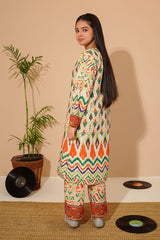 Ochre Clothing Girls Co-ords Swiss Lawn Digital Printed 2 Pc Suit