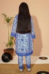 Ochre Clothing Girls Co-ords Swiss Lawn Digital Printed 2 Pc Suit