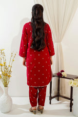 Ochre Clothing Girls Co-ords Cotton Embroidered 2 Pc Suit