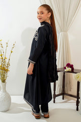 Ochre Clothing Girls Full Suits Cotton Embroidered 3 Pc Suit