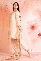 Best Cey Cotton Embroidered 3 Pc Suit - Wear Ochre -