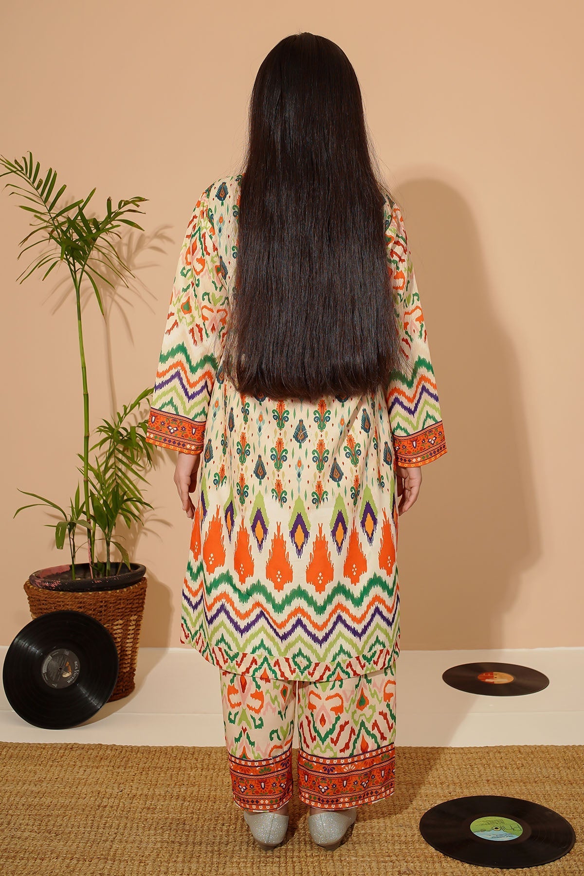 Ochre Clothing Girls Co-ords Swiss Lawn Digital Printed 2 Pc Suit