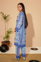 Ochre Clothing Girls Co-ords Swiss Lawn Digital Printed 2 Pc Suit