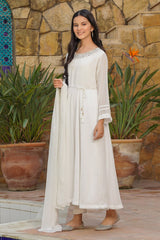 Georgette Hand Adda Work 3 Pc Suit - Wear Ochre