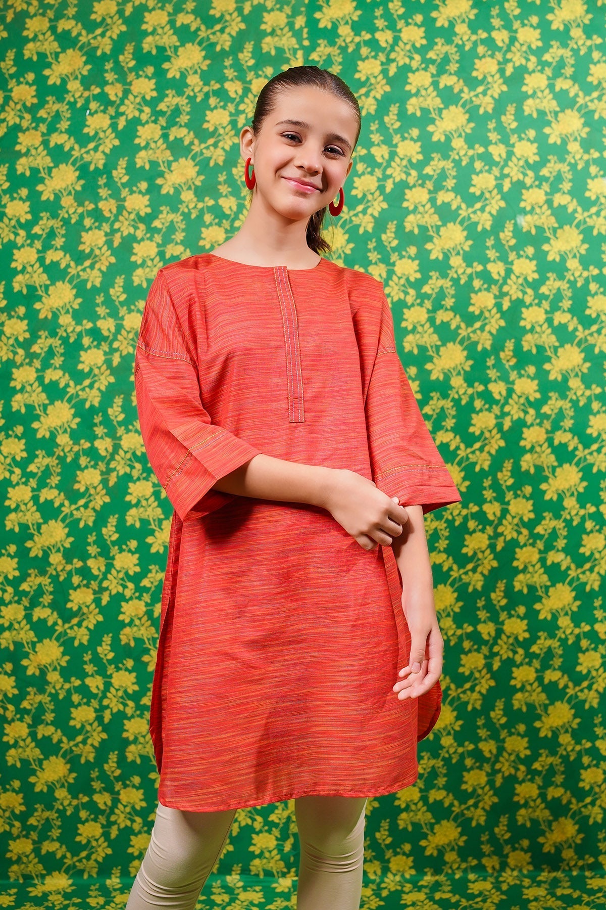 Multi Yarn Jacquard Kurta - Wear Ochre