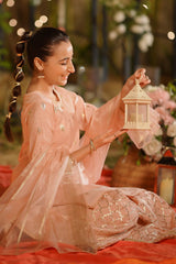 Ochre Clothing Girls Full Suits Viscose Jacquard Hand Adda Work 3 Pc  Suit