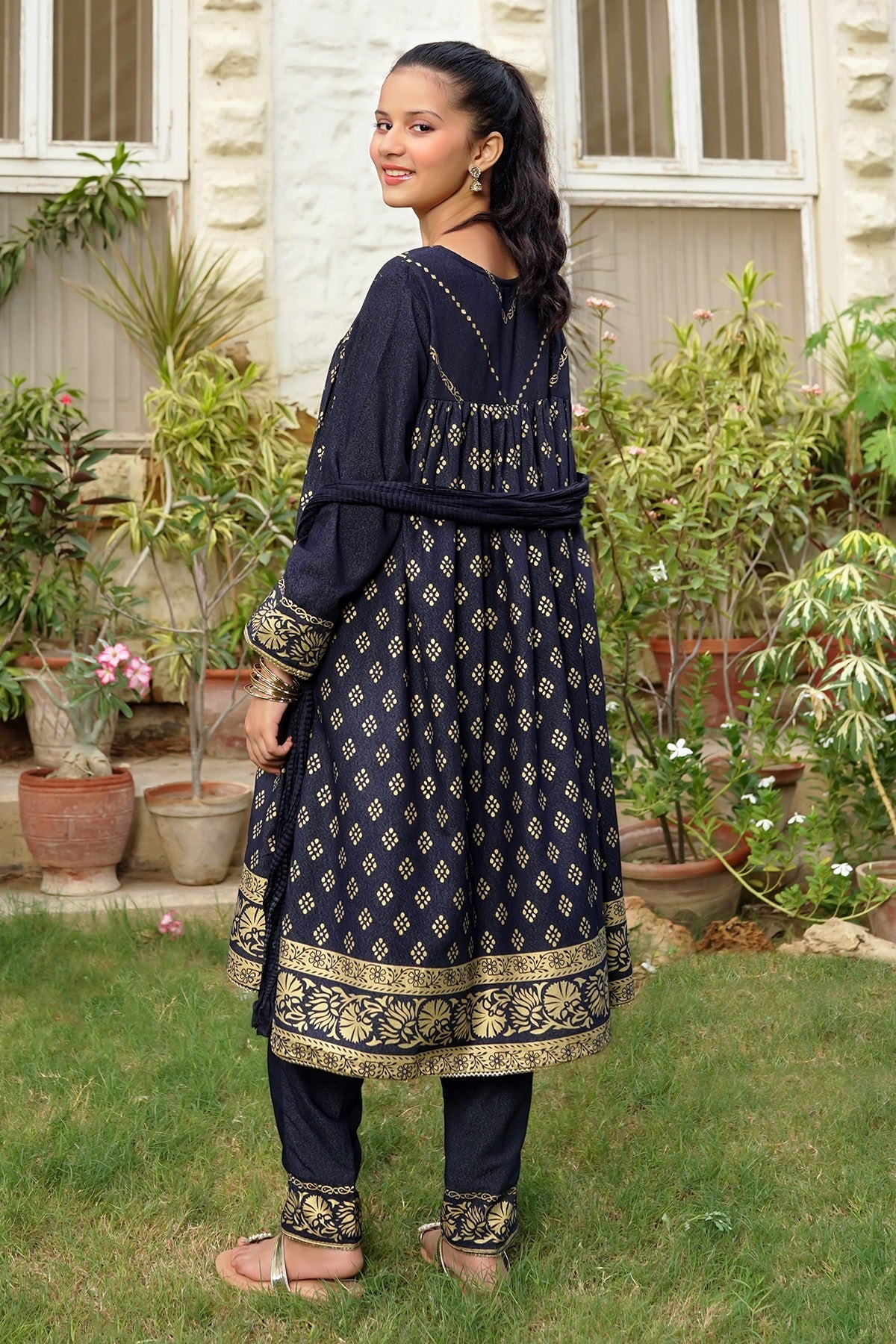 Cotton Karandi Printed 3 Pc Suit - Wear Ochre
