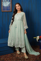 Chiffon Foil Printed 3 Pc Suit - Wear Ochre