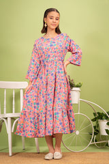 Ochre Clothing Georgette Printed Dress