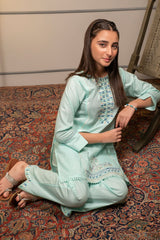 Ochre Clothing Cotton Embroidered 2 Pc Suit