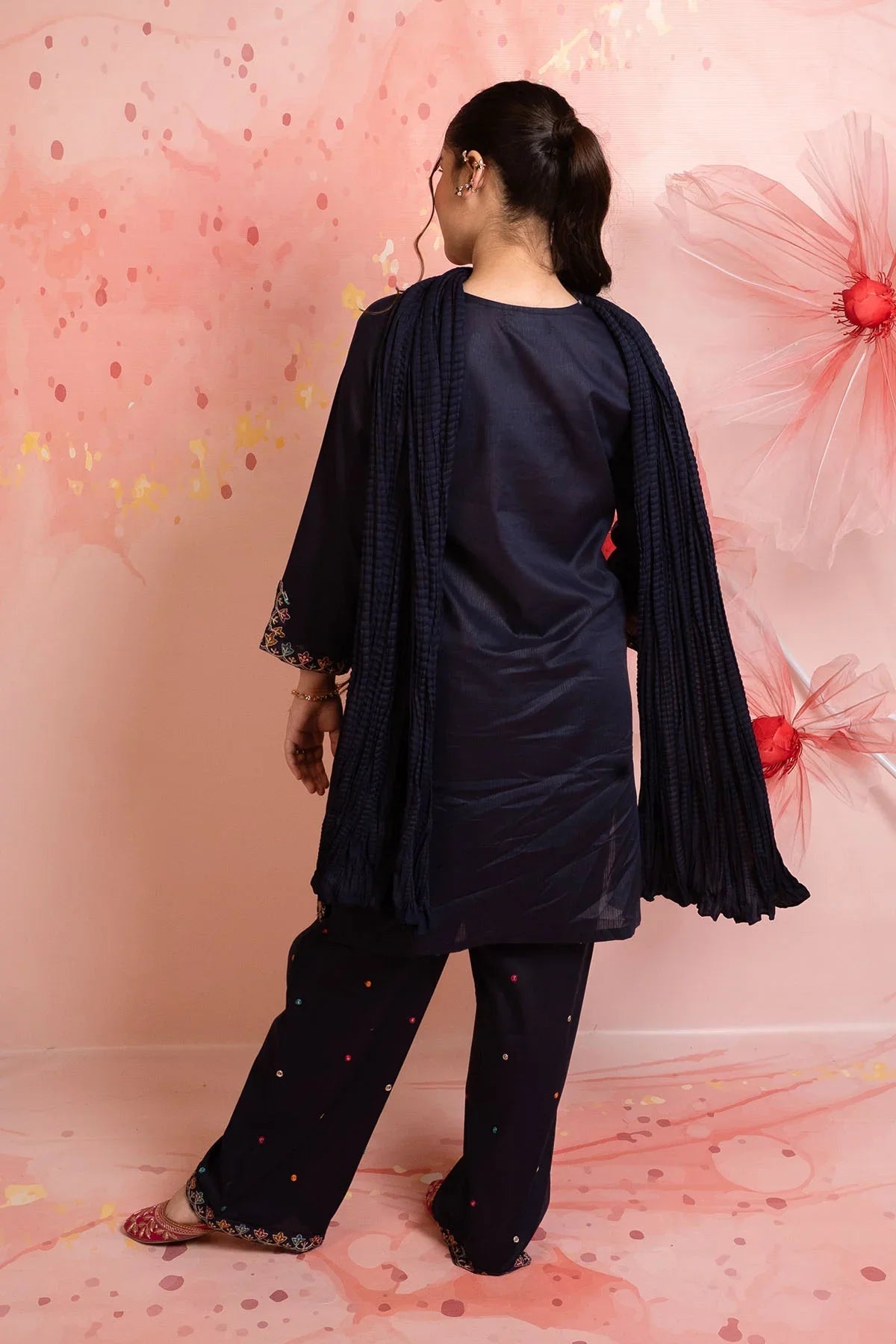Best Cotton Embroidered 3 Pc Suit - Wear Ochre -