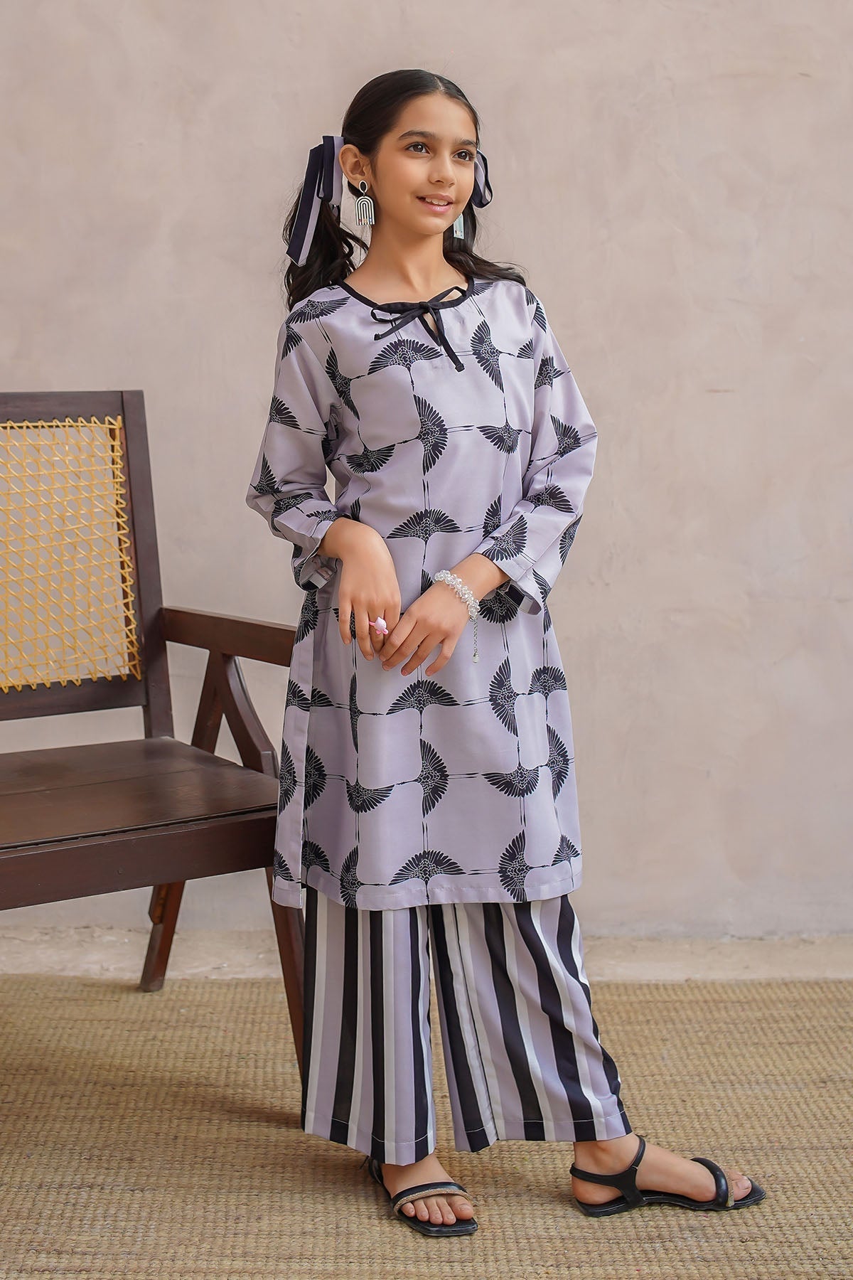 Ochre Clothing Girls Co-ords Swiss Lawn Digital Printed 2 Pc Suit