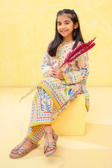 Ochre Clothing Stitched 2 Piece Digital Printed Poly Lawn Kids Suit-OCH-PLDP2-1Y-7
