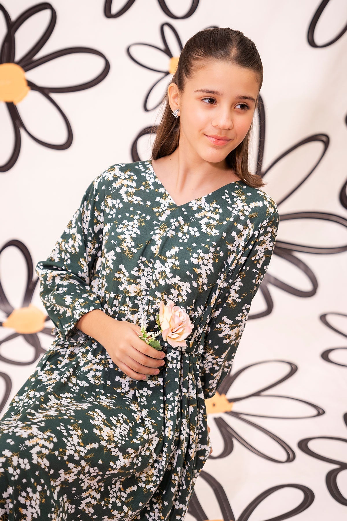 Ochre Clothing Western Tops Printed Georgette Full Length Dress