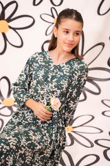 Ochre Clothing Western Tops Printed Georgette Full Length Dress