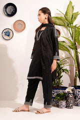 Ochre Clothing Cotton Embroidered 3 Pc Suit