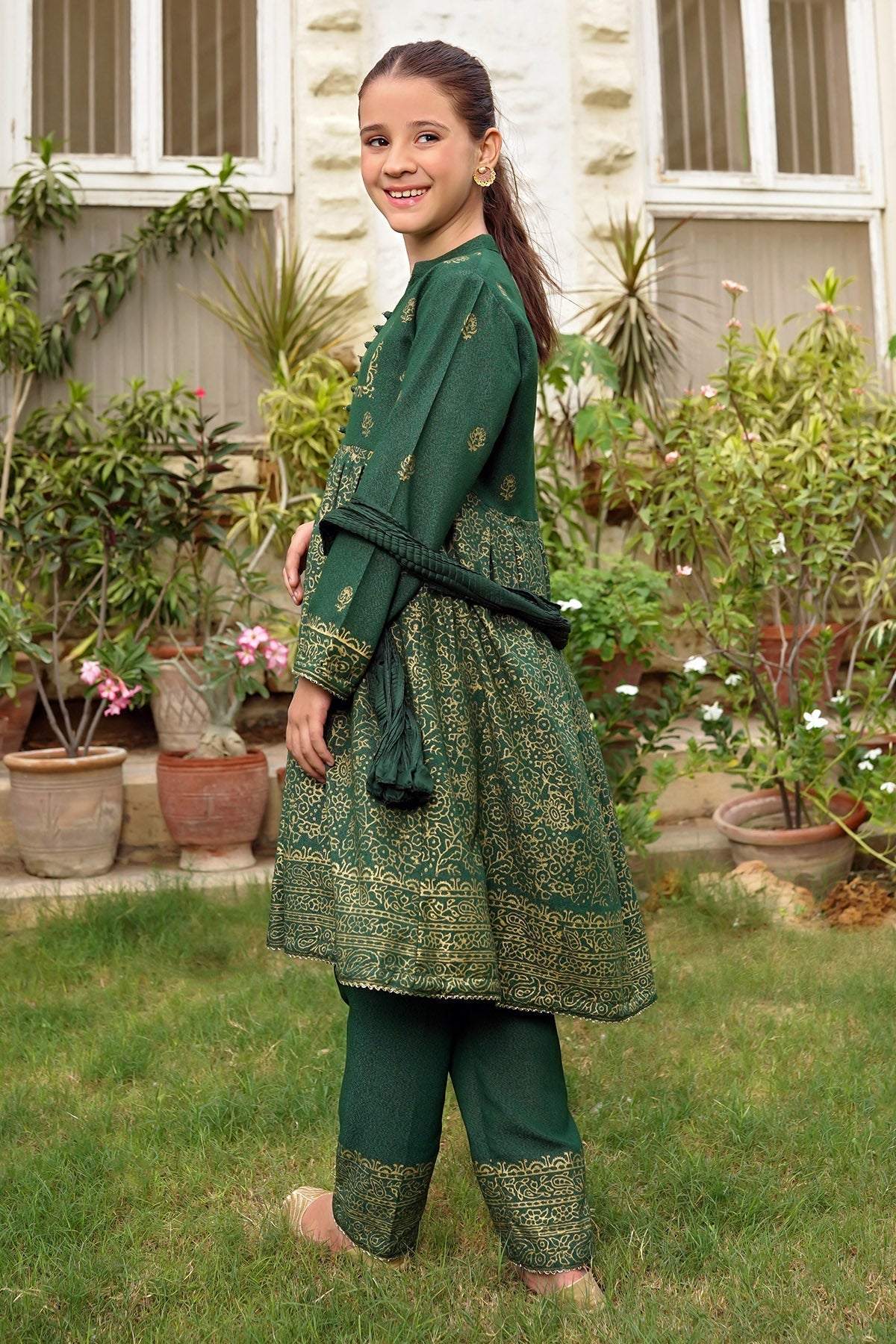 Cotton Karandi Printed 3 Pc Suit - Wear Ochre