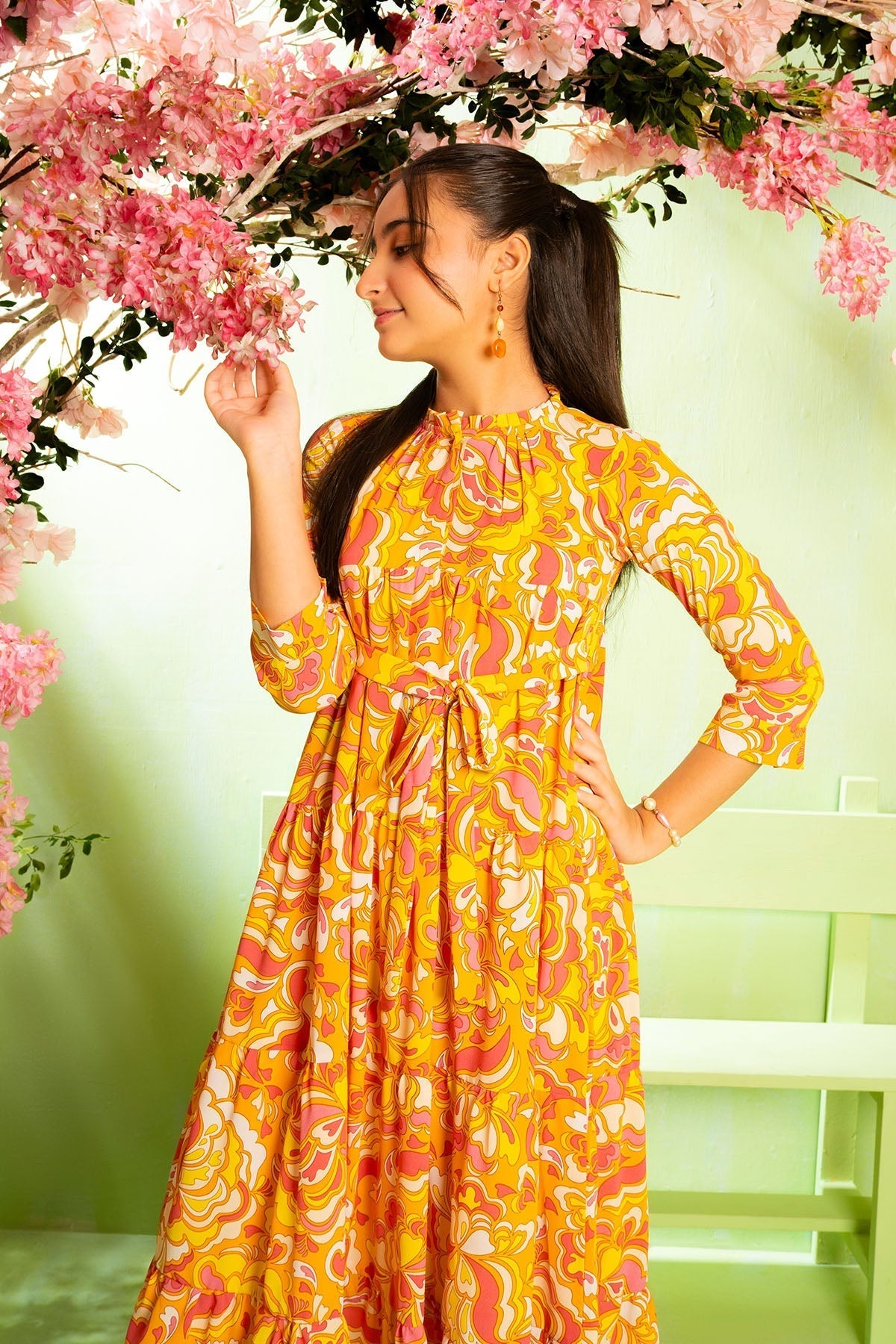Ochre Clothing Printed Georgette Dress