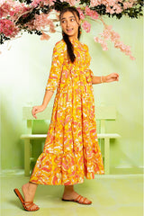Ochre Clothing Printed Georgette Dress