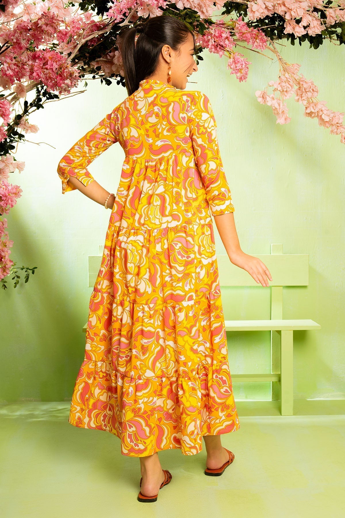 Ochre Clothing Printed Georgette Dress