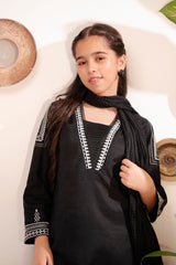 Ochre Clothing Cotton Embroidered 3 Pc Suit
