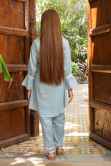 Ochre Clothing Dobby Cotton Embellished 2 Pc Suit