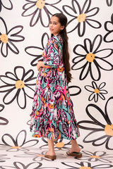 Ochre Clothing Georgette Printed Dress