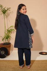 Ochre Clothing Girls Full Suits Cotton Embroidered 2 Pc Suit