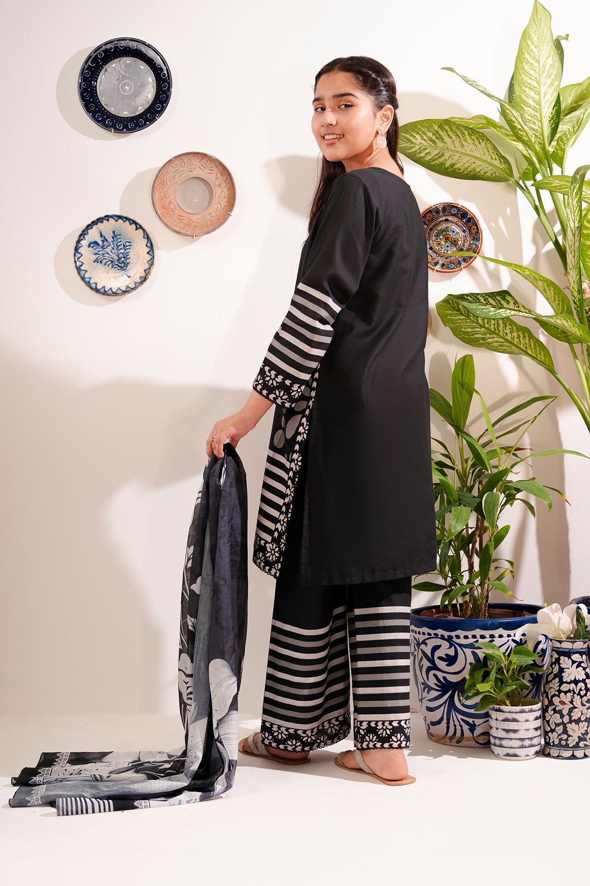 Ochre Clothing Cotton Printed 3 Pc Suit